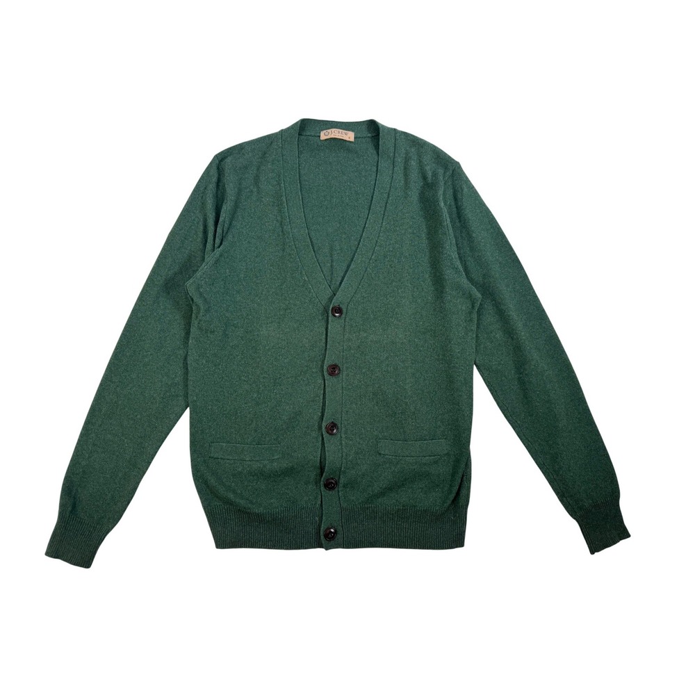 J.Crew Deep Green V Neck Cardigan Sweater Size Small Preppy Minimalist Old Money